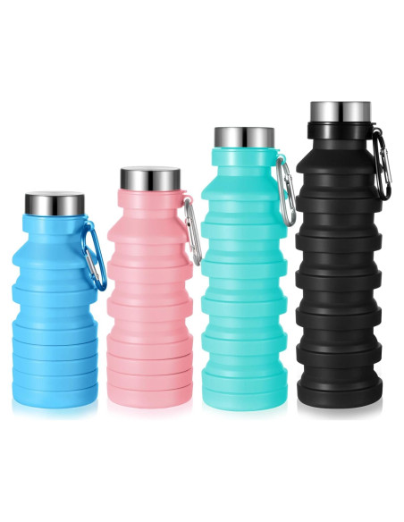 Botellas de Agua Plegables Tessco 4 Pack 550 ml Silicona Botellas de Agua Plegables Tessco 4 Pack 550 ml Silicona
