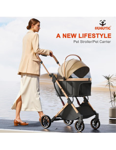 Carrito Plegable para Mascotas NUGUTIC Marrón 22.68kg 2