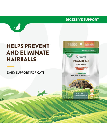 NaturVet Scoopables Suplemento para Gatos 155.9g - Previene Bolas de Pelo