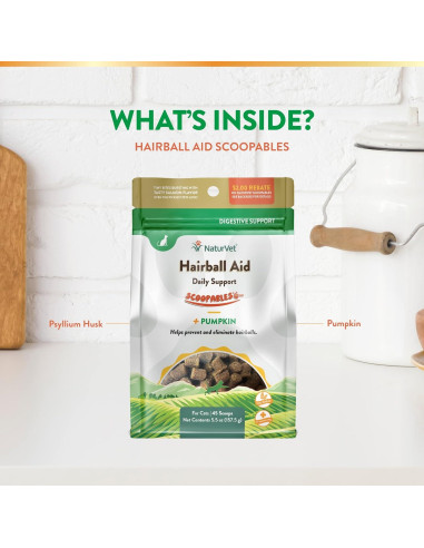 NaturVet Scoopables Suplemento para Gatos 155.9g - Previene Bolas de Pelo