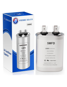 Capacitor de AC 5 uF CBB65 FIERRE SHANG 370/440 VAC Ovalado