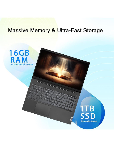 Laptop Lenovo V15 | Intel Celeron 4 núcleos | 16GB RAM | 1TB SSD | 15.6" FHD | Windows 11 Pro