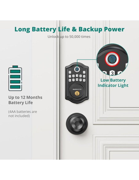Cerradura Inteligente Biométrica AkaGear DS10 con Huella Dactilar