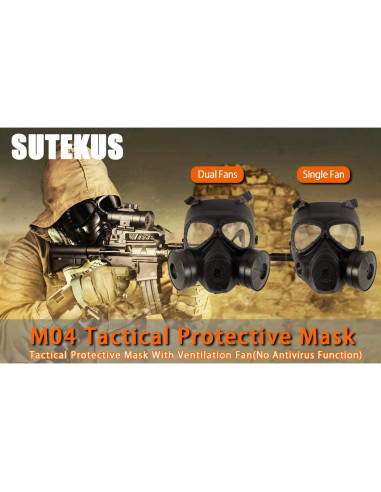 Máscara de Airsoft Sutekus M04 Calavera Completa con Ventilador