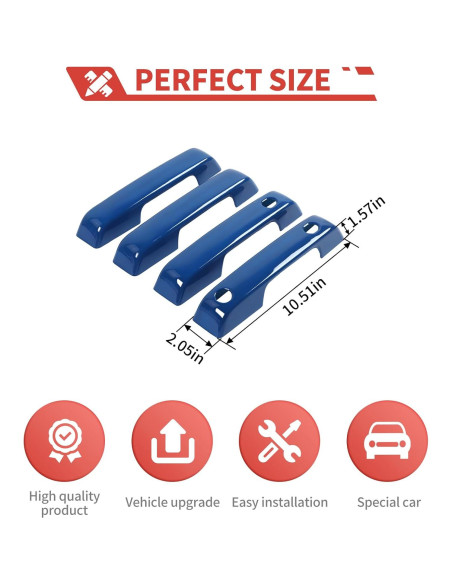 Cubierta de Manija de Puerta Exterior Amayum Azul para Ford F150 2021+