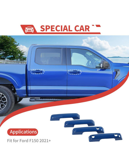 Cubierta de Manija de Puerta Exterior Amayum Azul para Ford F150 2021+