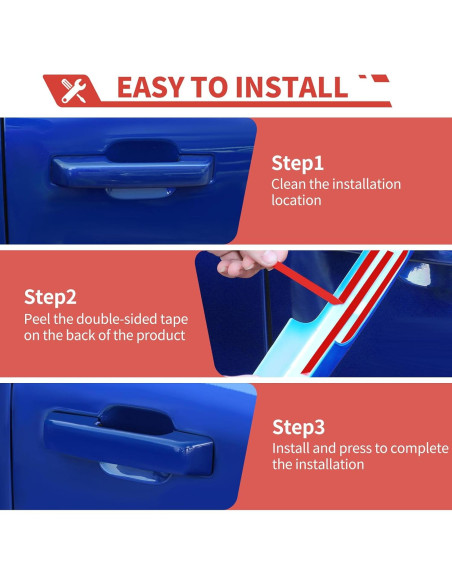 Cubierta de Manija de Puerta Exterior Amayum Azul para Ford F150 2021+