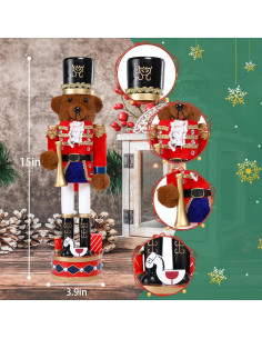 Cascanueces de Navidad WONDER GARDEN 38 cm Madera Bronce 2