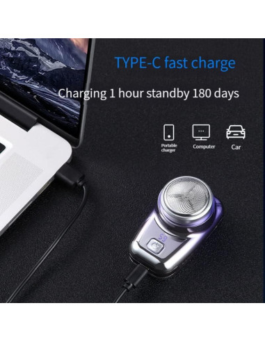 Mini Afeitadora Eléctrica JQSTY USB a Prueba de Agua 60 min
