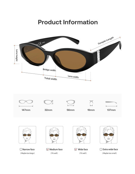 Gafas de sol ovaladas polarizadas SOJOS SJ2364 UV400
