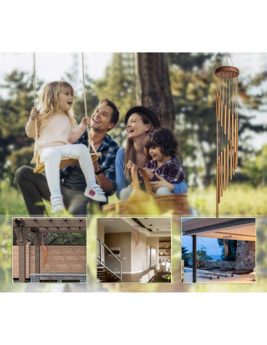 Campanas de Viento SuninYo 91.44 cm Dorado para Jardín