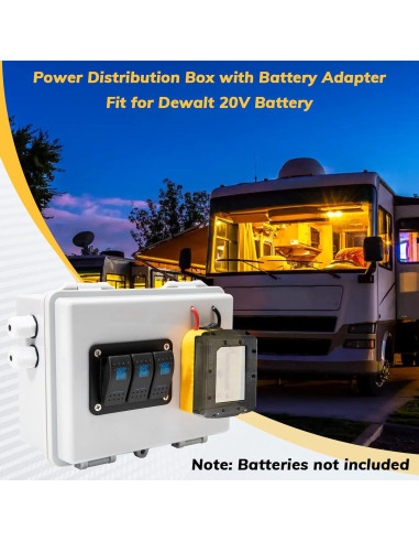 Caja de Distribución de Energía Zelvoro para Batería DeWalt 20V