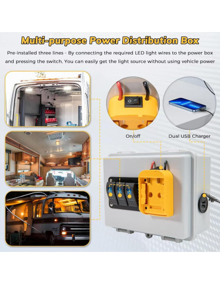 Caja de Distribución de Energía Zelvoro para Batería DeWalt 20V