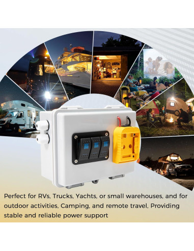 Caja de Distribución de Energía Zelvoro para Batería DeWalt 20V