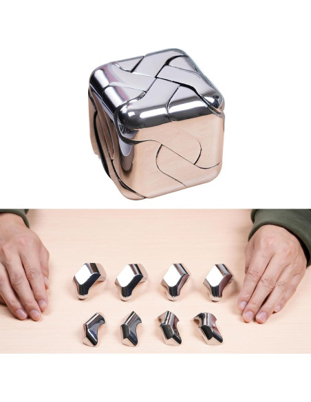 Rompecabezas 3D de Metal Xuanwei Cubo Plata 4.3cm 306g