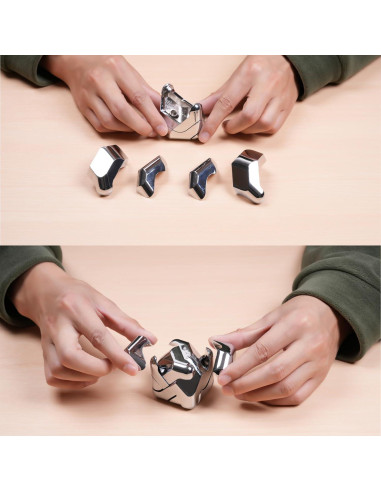 Rompecabezas 3D de Metal Xuanwei Cubo Plata 4.3cm 306g