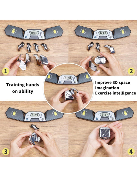 Rompecabezas 3D de Metal Xuanwei Cubo Plata 4.3cm 306g