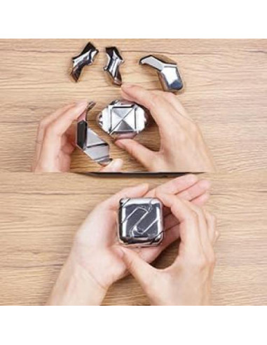Rompecabezas 3D de Metal Xuanwei Cubo Plata 4.3cm 306g
