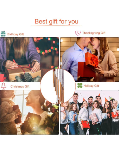 Campanas de Viento SuninYo 91.44 cm Dorado para Jardín