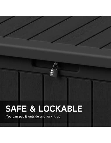 Caja de Almacenamiento Patiowell 90 Galones Impermeable Negra