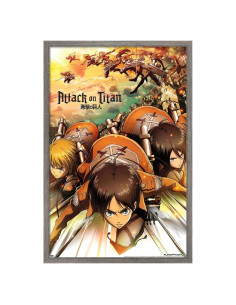 Póster enmarcado Trends International Ataque a los Titanes 56.8x37.4cm