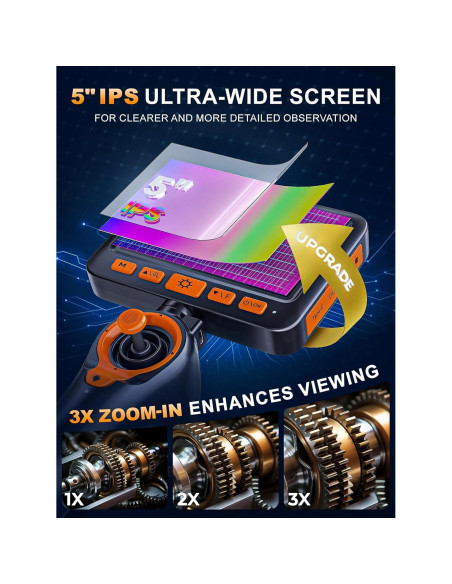 Borescopio Articulado GearView GV4-DT 1080P 5" IP67 6.2mm