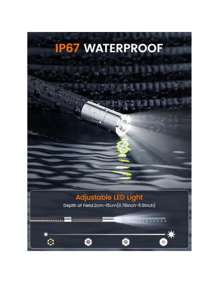 Borescopio Articulado GearView GV4-DT 1080P 5" IP67 6.2mm
