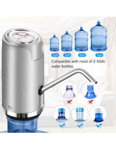 Dispensador de Agua Eléctrico Feeliy 5 Galones USB Gris 2