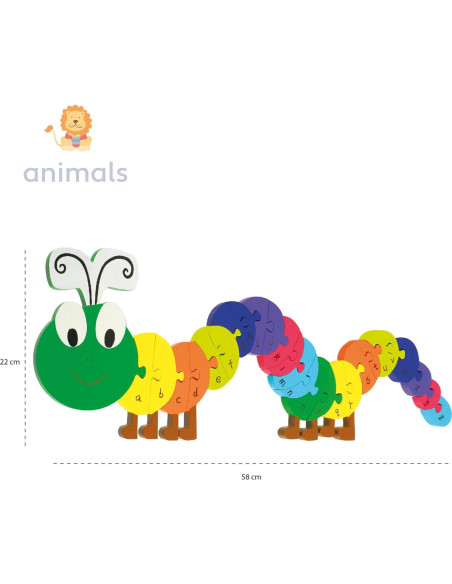 Rompecabezas de Alfabeto de Madera Orange Tree - Oruga