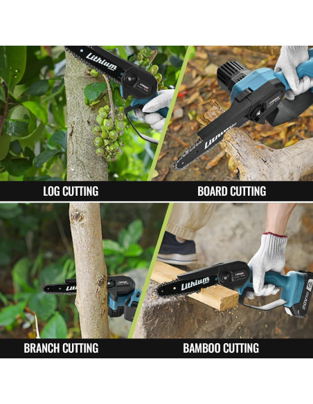 Sierra de Cadena Mini Inalámbrica Fostex 6" 600W Batería Doble