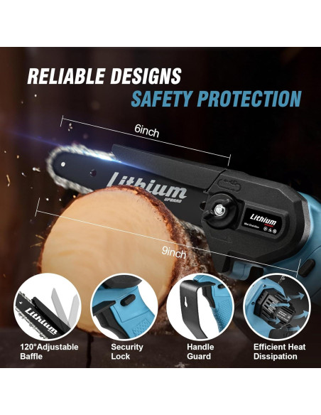 Sierra de Cadena Mini Inalámbrica Fostex 6" 600W Batería Doble