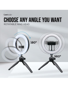 Anillo de Luz Selfie 20 cm iWorld con Soporte y Trípode 2