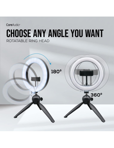 Anillo de Luz Selfie 20 cm iWorld con Soporte y Trípode