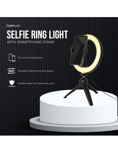 Anillo de Luz Selfie 20 cm iWorld con Soporte y Trípode