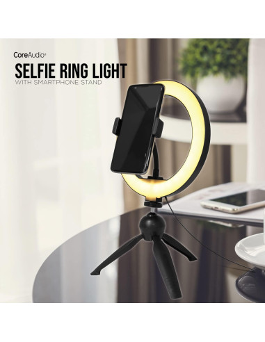 Anillo de Luz Selfie 20 cm iWorld con Soporte y Trípode