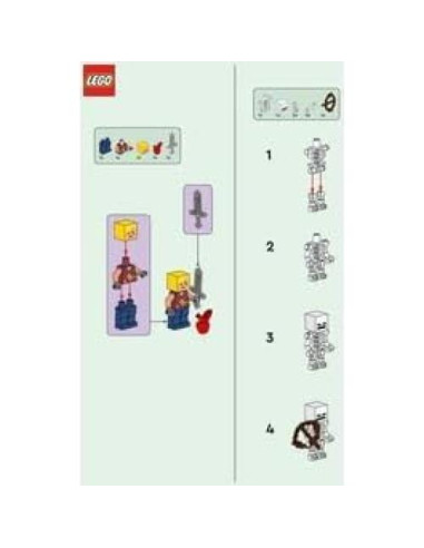 LEGO Minecraft Minifigura Héroe y Esqueleto 5cm 6+