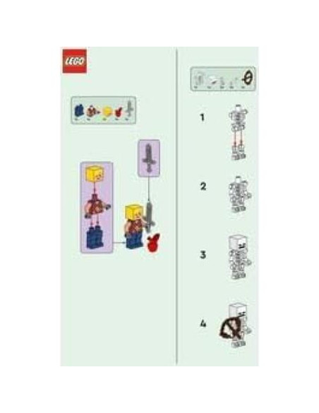 LEGO Minecraft Minifigura Héroe y Esqueleto 5cm 6+