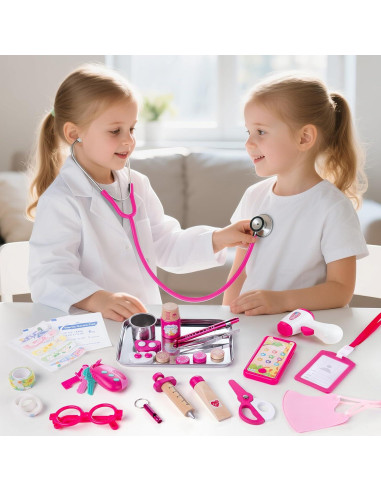 Juego de Doctor para Niñas Sundaymot - 34 Piezas con Estetoscopio