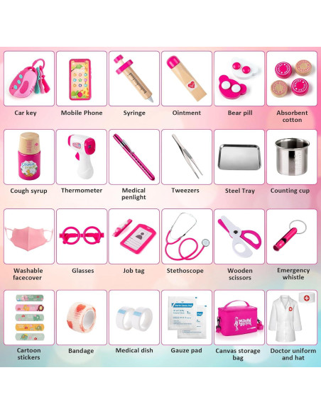 Juego de Doctor para Niñas Sundaymot - 34 Piezas con Estetoscopio