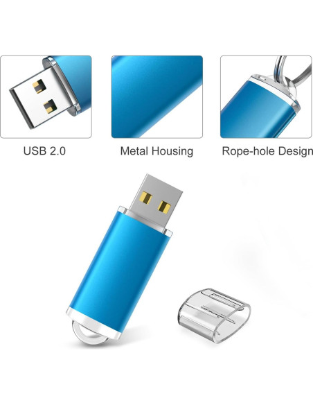 10 Unidades USB 2.0 RAOYI 1GB Memoria Flash Azul