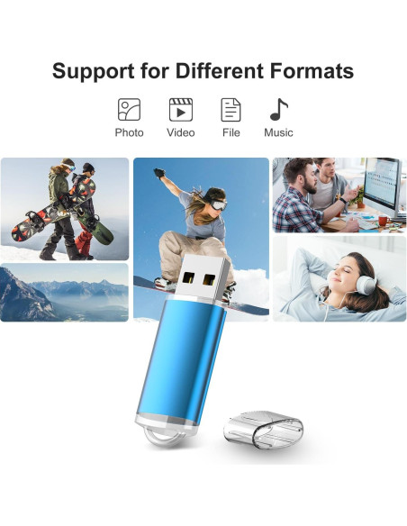 10 Unidades USB 2.0 RAOYI 1GB Memoria Flash Azul