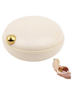 Organizador de Pastillas iPlusmile Beige - Estuche Portátil 4 Compartimentos