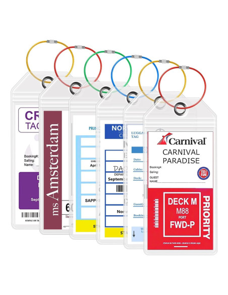 6 Etiquetas de Equipaje Transparentes HONIZER para Cruceros