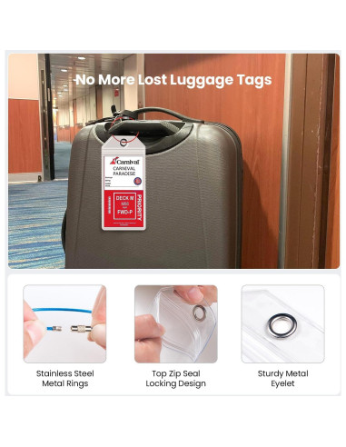 6 Etiquetas de Equipaje Transparentes HONIZER para Cruceros