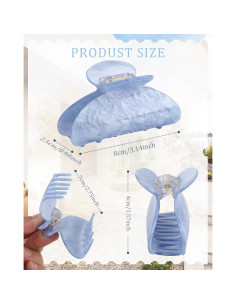 Clips de Cabello HAIMEIKANG 4Pcs Acrílico Antideslizantes 2