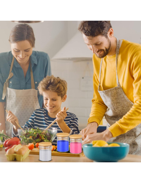 Tarros de Especias de Vidrio Roshtia 12 Pcs con Tapas de Bambú