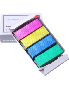 800 Grapas Coloridas Estándar 24/6mm Rosojodg para Oficina 2