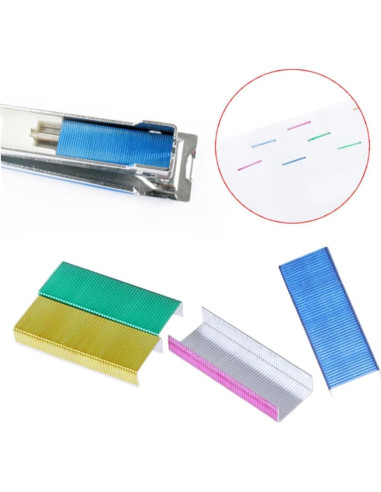 800 Grapas Coloridas Estándar 24/6mm Rosojodg para Oficina
