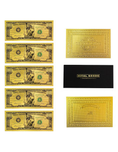 5 Marcadores de Libros de Billete de Un Millón Oro Vital Goods