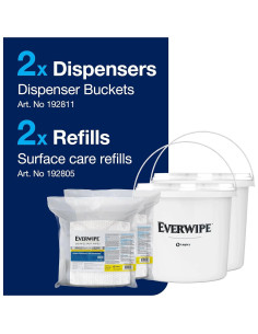 Paquete de Inicio Toallitas Desinfectantes Everwipe 2 Cubos 1600 Unidades 2
